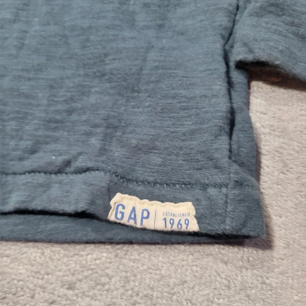 Baby Gap Henley Shirt Toddler Boys‎ Blue Slub Knit Long Sleeve Casual Minimalist